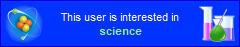 BRIGHT BLUE USERBOX THAT READ'S "THIS USER IS INTERESTED IN SCIENCE."